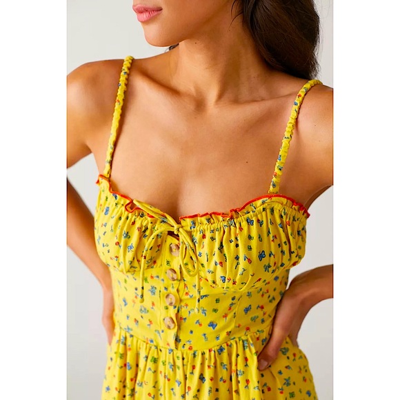 UO Betti Print Linen Romper - Picture 4 of 4